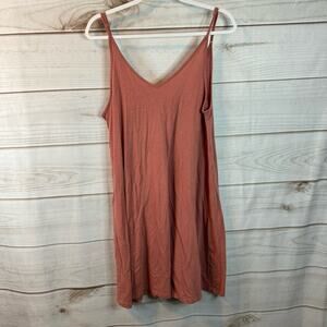 Rhapsodielle Pink V-Neck Pull Over Mini Dress Size Large